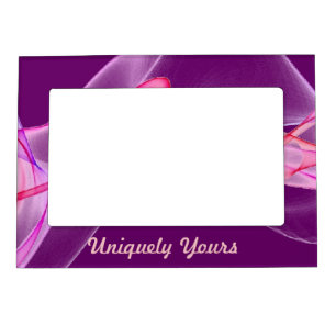 Beautiful Pink and Purple on Purple Background Magnetic Photo Frame