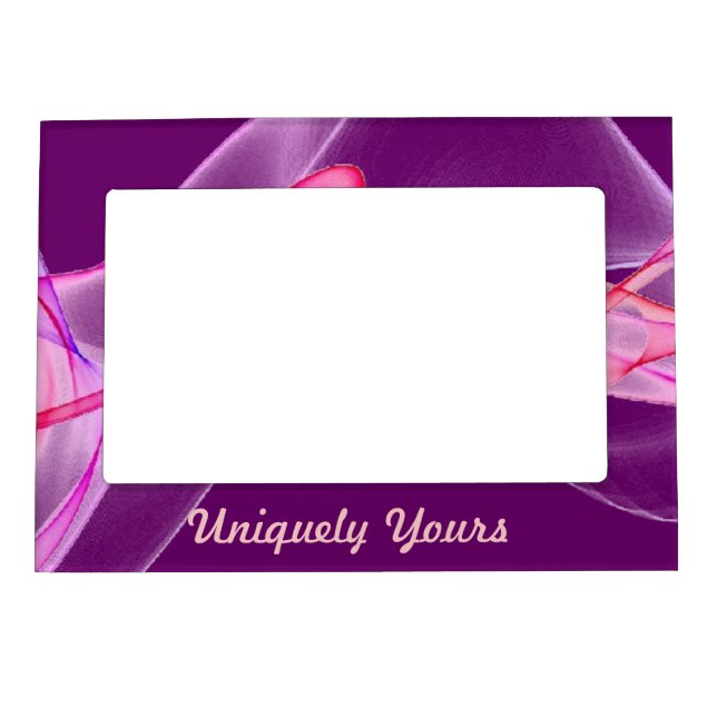 Beautiful Pink and Purple on Purple Background Magnetic Photo Frame (Front)