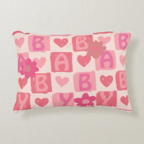 Beautiful pink and red Baby  Accent Pillow