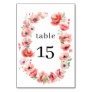 Beautiful pink and red poppy flower Table Number