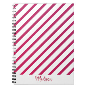 Beautiful Pink and red Stripes  Notebook