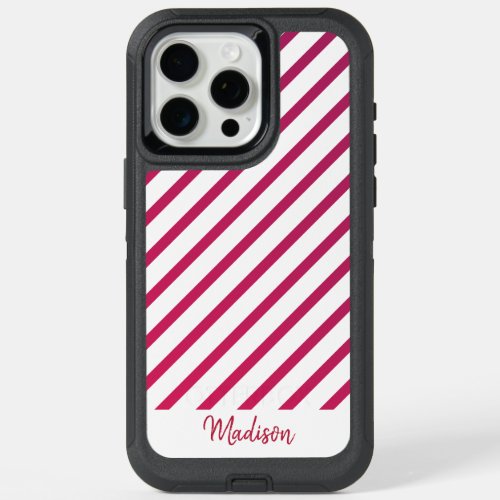 Beautiful Pink and red Stripes  iPhone 15 Pro Max Case