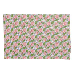 Beautiful Pink and White Flowers Pillow Case