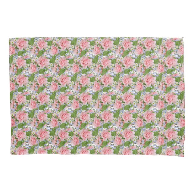 Beautiful Pink and White Flowers Pillow Case (Front)