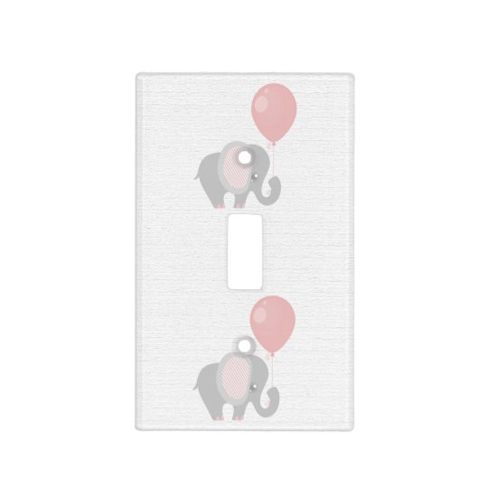 Beautiful Pink Baby Elephant Light Switch Cover
