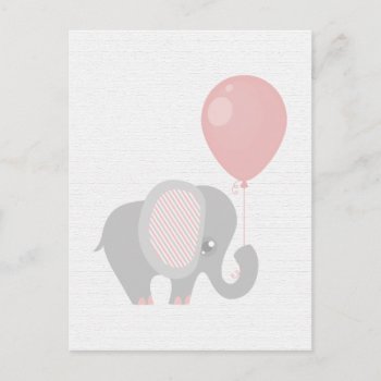 Beautiful Pink Baby Elephant Postcard by Precious_Baby_Gifts at Zazzle
