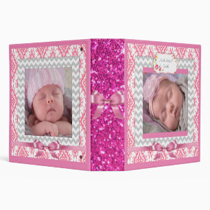 Beautiful Pink Baby Girl Scrapbook Binder