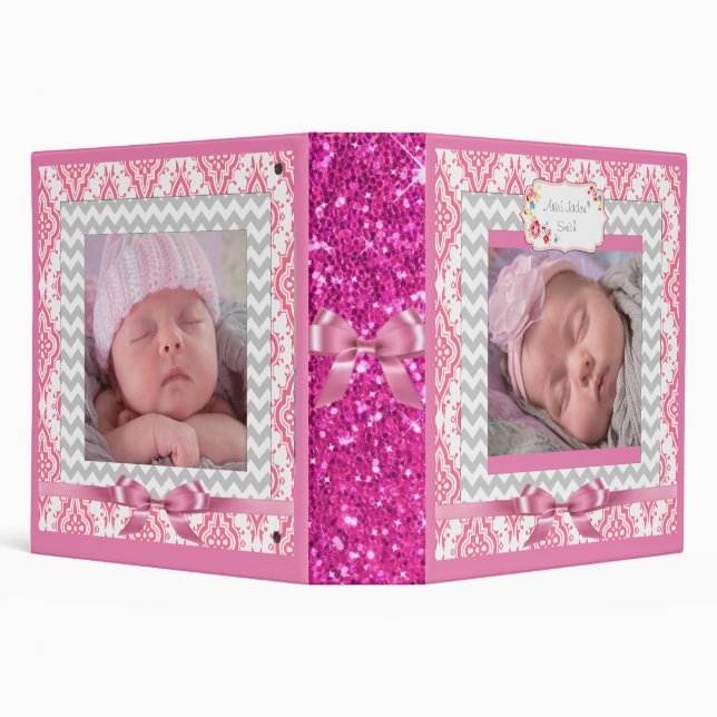 Beautiful Pink Baby Girl Scrapbook Binder (Background)