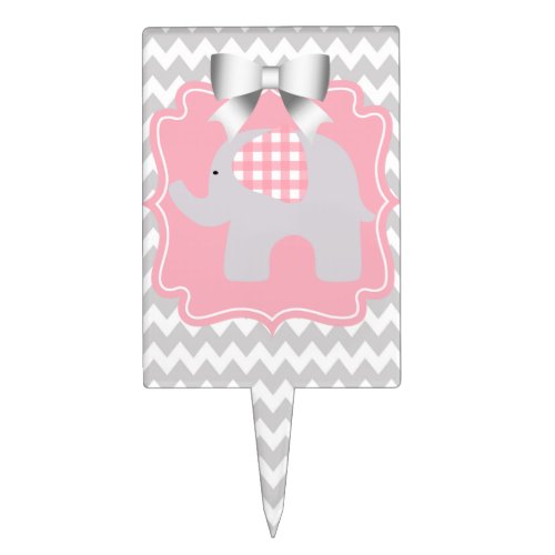 Beautiful Pink Baby Shower Adorable Elephant Cake Topper