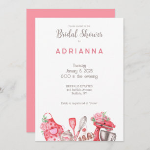 Beautiful Pink Baking Bridal Shower Invitation