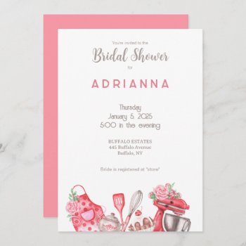 Beautiful Pink Baking Bridal Shower Invitation by My_Wedding_Bliss at Zazzle
