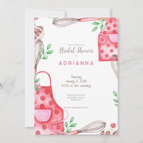 Beautiful Pink Baking Bridal Shower Invitation