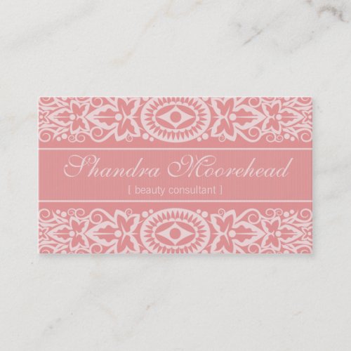 Beautiful Pink Beauty Consultant Business Card