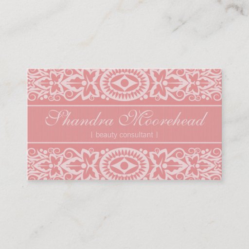 Customizable Beautiful Pink Beauty Consultant Business Card