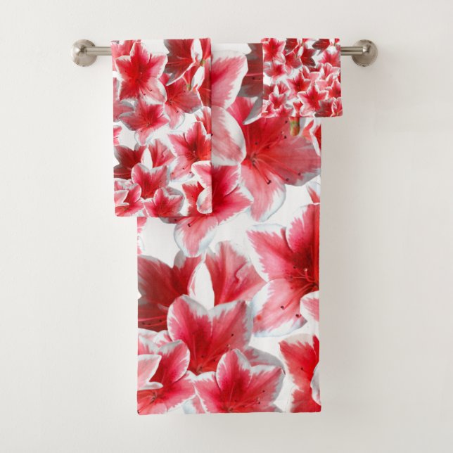 Beautiful Pink Blossoms Bathroom Towel Set (Insitu)