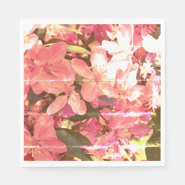 Beautiful Pink Blossoms Napkins (Front)