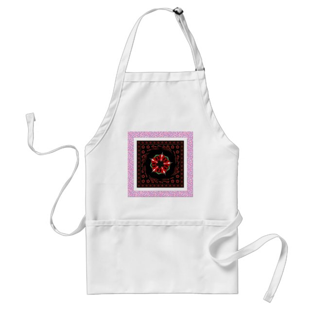 Beautiful Pink Blue White Hearts of Love Design Adult Apron (Front)