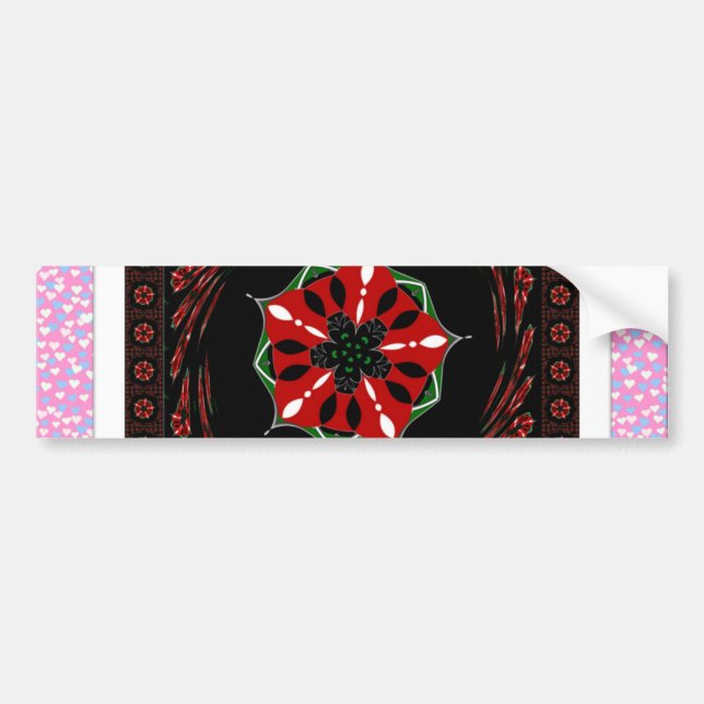 Beautiful Pink Blue White Hearts of Love Design Bumper Sticker (Front)