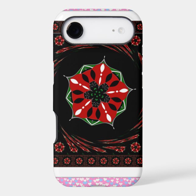 Beautiful Pink Blue White Hearts of Love Design Case-Mate iPhone Case (Back)