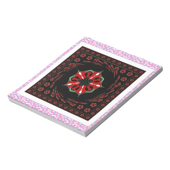 Beautiful Pink Blue White Hearts of Love Design Notepad (Rotated)