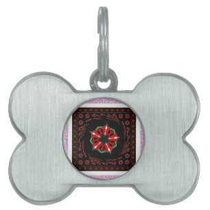 Beautiful Pink Blue White Hearts of Love Design Pet Tag