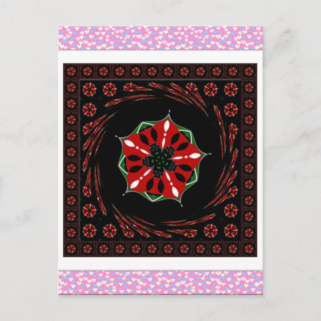 Beautiful Pink Blue White Hearts of Love Design Postcard (Front)