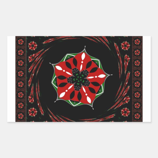 Beautiful Pink Blue White Hearts of Love Design Rectangular Sticker (Front)