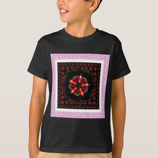 Beautiful Pink Blue White Hearts of Love Design T-Shirt (Front)