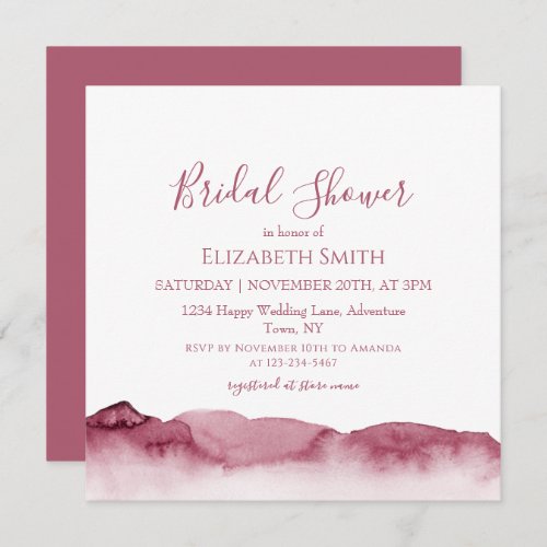 Beautiful Pink Blush Watercolor Bridal Shower Invitation