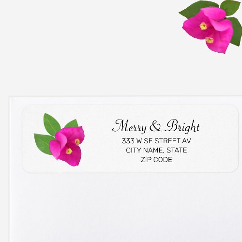 Beautiful Pink Bougainvillea Flower Label