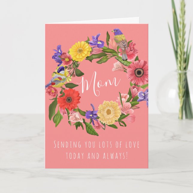Beautiful Pink Bright Floral Happy Mother's Day Ca Card (Front)