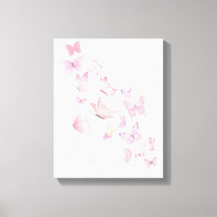 Beautiful Pink Butterflies- Wrapped Canvas Print