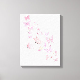 Beautiful Pink Butterflies- Wrapped Canvas Print