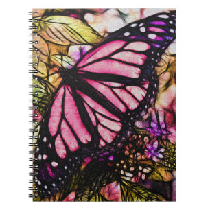 Beautiful Pink Butterfly Abstract Notebook