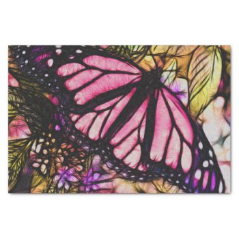 Beautiful Pink Butterfly Abstract Tissue Paper by TeensEyeCandy at Zazzle
