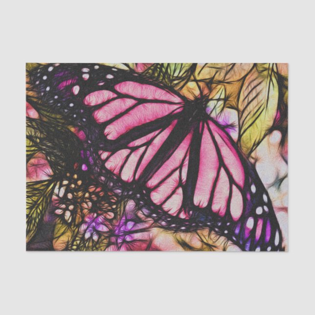Beautiful Pink Butterfly Abstract Tissue Paper (Front)