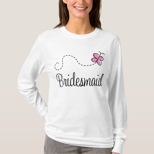 Beautiful Pink Butterfly Bridesmaid Tee