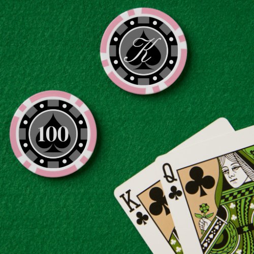 Beautiful pink casino poker chips for gambling fun