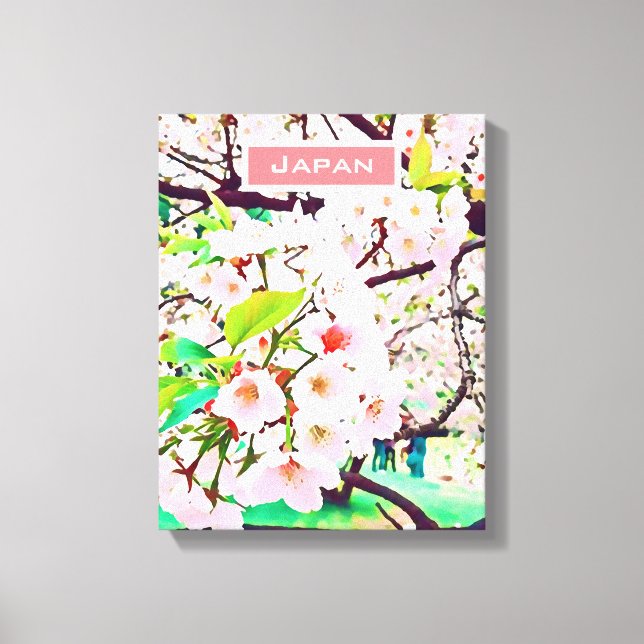 Beautiful pink cherry blossom Japan travel Canvas Print (Front)