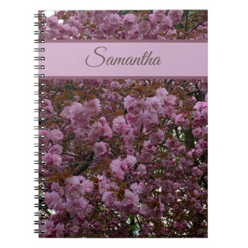 Beautiful Pink Cherry Tree Photography Personalize Notebook