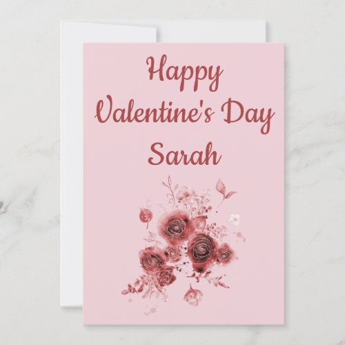 Beautiful Pink Christian Floral Valentines Day Card