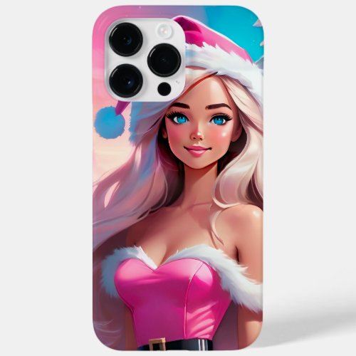 Beautiful Pink Christmas Girl 01 Case_Mate iPhone 14 Pro Max Case
