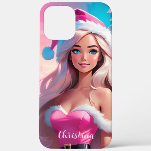 Beautiful Pink Christmas Girl 01 iPhone 12 Pro Max Case