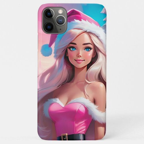 Beautiful Pink Christmas Girl 01 iPhone 11 Pro Max Case