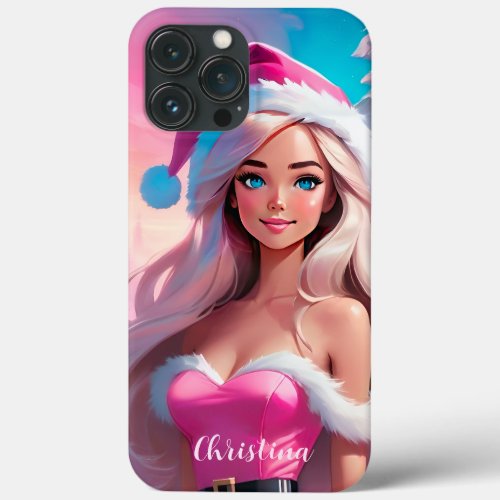 Beautiful Pink Christmas Girl 01 iPhone 13 Pro Max Case