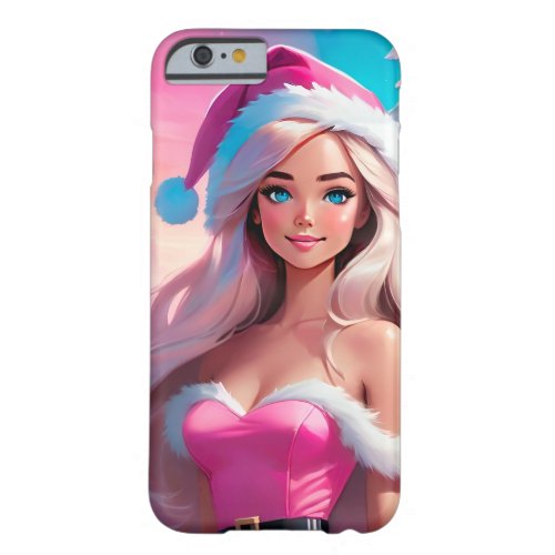 Beautiful Pink Christmas Girl 01 Barely There iPhone 6 Case