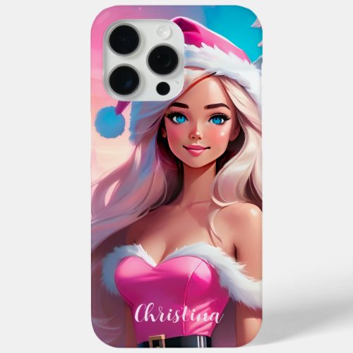 Beautiful Pink Christmas Girl 01 iPhone 15 Pro Max Case