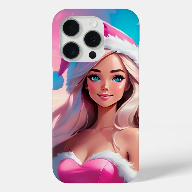 Beautiful Pink Christmas Girl 01 Case-Mate iPhone Case (Back)