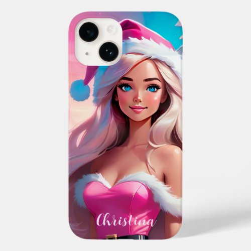 Beautiful Pink Christmas Girl 01 Case_Mate iPhone 14 Case