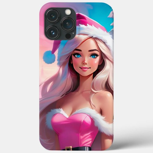 Beautiful Pink Christmas Girl 01 iPhone 13 Pro Max Case